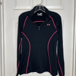 under armour cool gear women’s Fitted 1/4 Zip Pullover Workout Shirt Medium